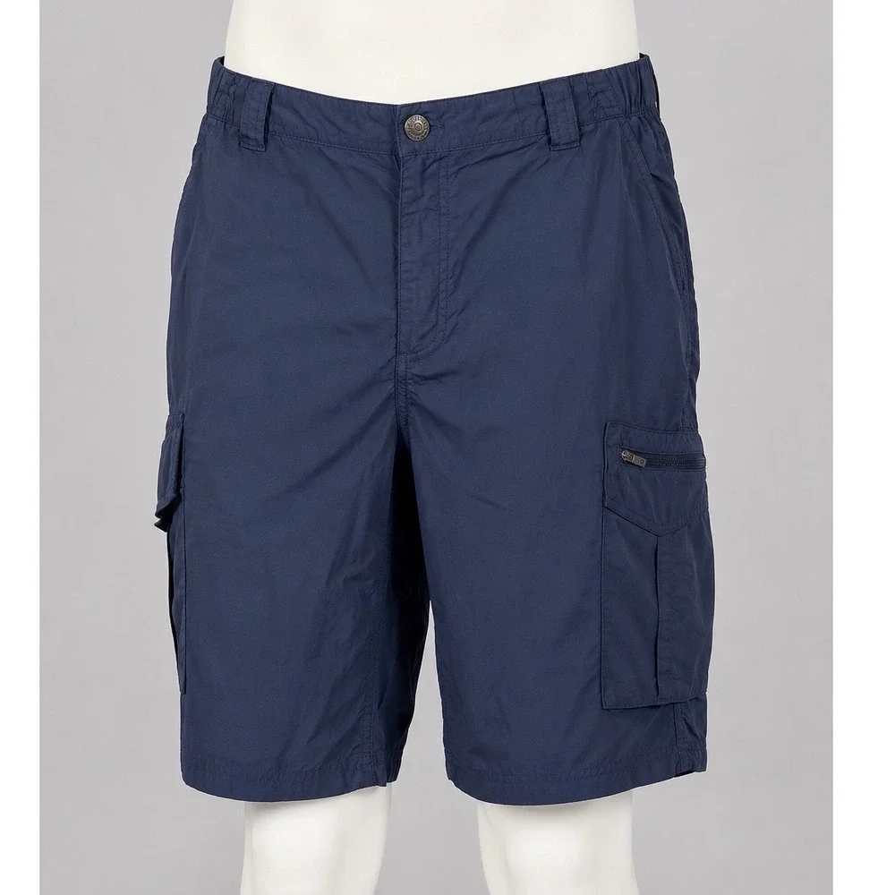 Columbia Mens Omni-Shade Navy Blue Cargo Shorts Size 34W 12L Nylon Ripstop